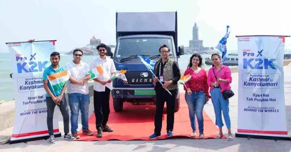 Eicher Pro X EV Completes A Record Kashmir to Kanyakumari Trip