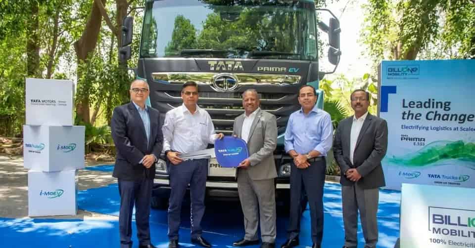 Tata Delivers First Prima E.55S Electric Trucks to BillionE Mobility