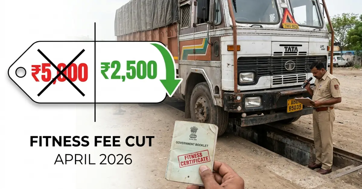 Vehicle Fitness Certificate Fee Cut 50% to Rs 2,500 in India-image